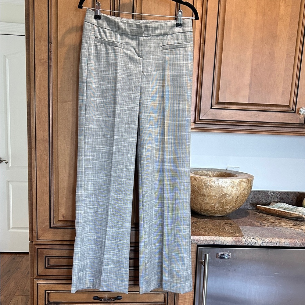 Express Gray Plaid Wide-Leg Trousers